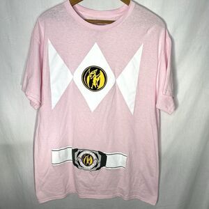 MIGHTY MORPHIN POWER RANGERS Pink Ranger Graphic T-Shirt Tee Womens L MMPW